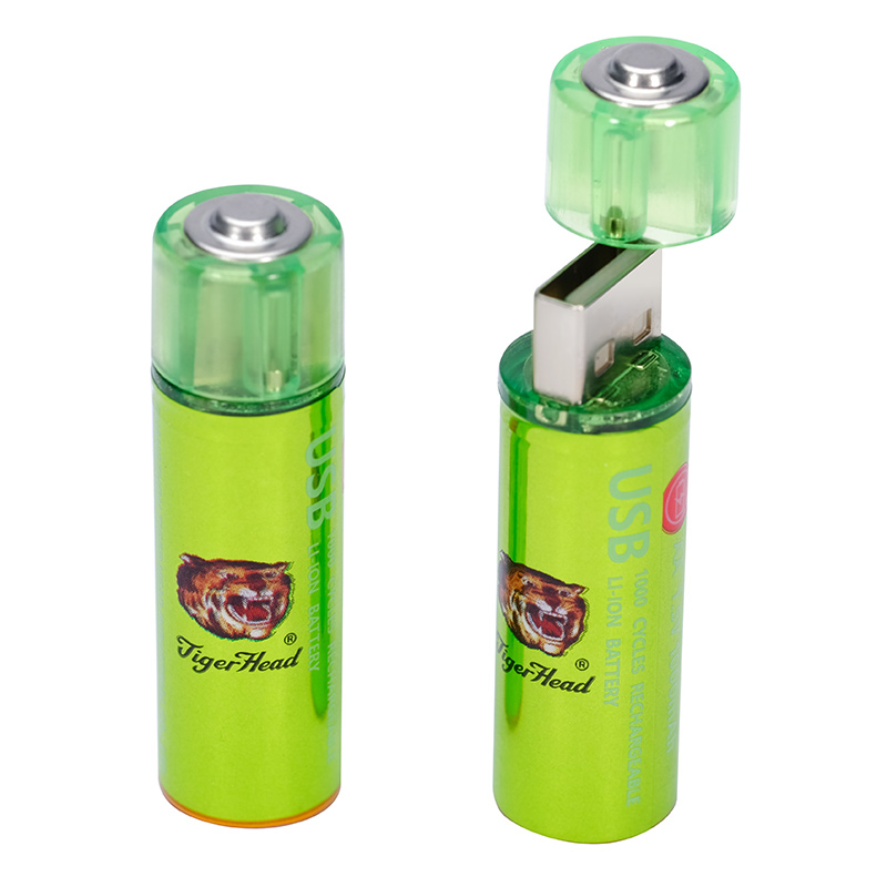 Usb Li Ion Rechargeable Battery Aa Size Tiger Head Battery